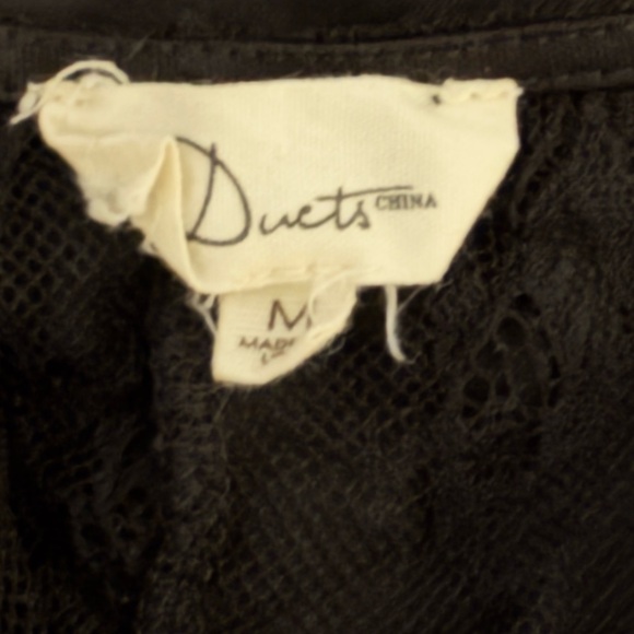 Duets Lace Midi Maxi Beach Cover Up Boho Kimono Black Sz‎ M - Picture 5 of 10